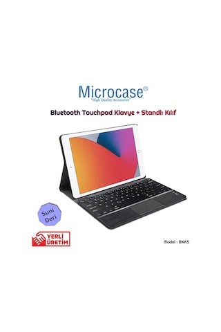 Apple Uyumlu iPad 8.Nesil 10.2" 2020 Bt Touchpad Klavyeli Standlı Kılıf - Bkk5