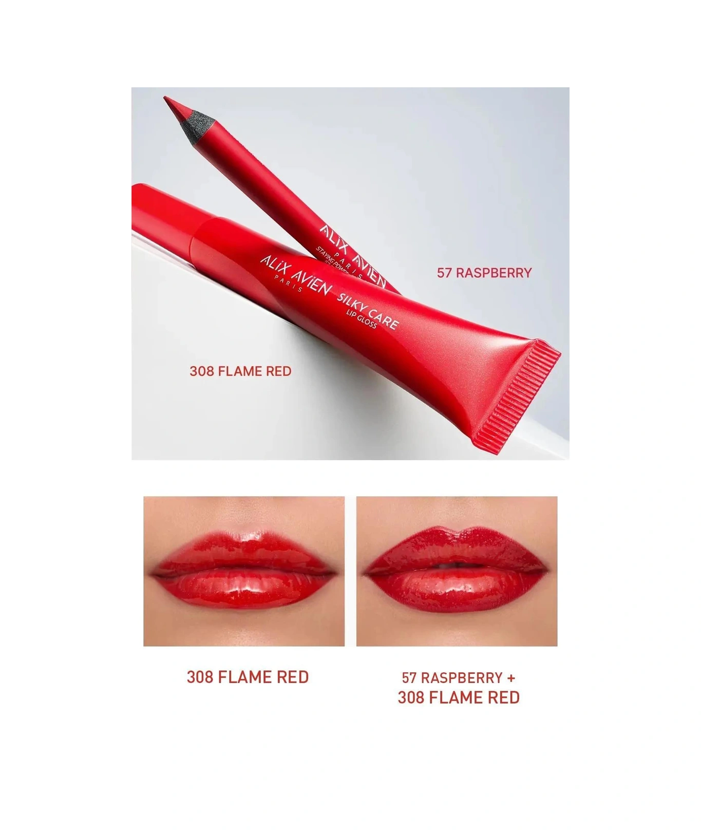 Alix Avien Koruyucu Dolgunlaştırıcı Nemlendirici Kırmızı Dudak Parlatıcısı Silky Care Kılıf Ve Lipgloss Set