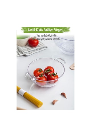 Akrilik Şeffaf Mini Pirinç Süzgeçi & Bakliyat Süzgeçi 3 Su Bardağı Ölçülü Diğer