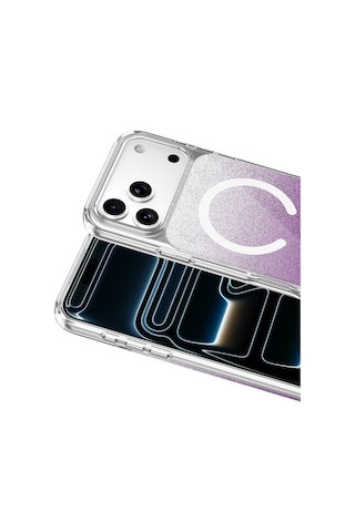 Onegif Apple iPhone Uyumlu 17 Pro Max Sora Simli Magsafe Kapak - Mor Kod: 8079