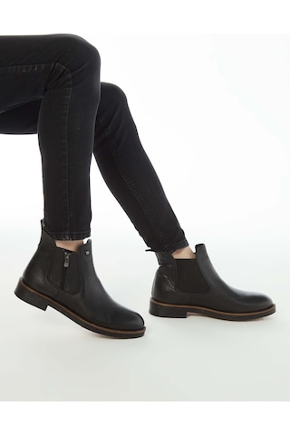 Tamer Tanca Erkek Hakiki Deri Siyah Floter Casual Bot 572 1727 B ERK Bot
