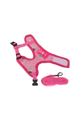 Yuntech01 Tavuk İçin Eğitici Tasma Ve İp, Kesintisiz Kontrol İle Dışarı Çıkma, Yumuşak透气 Kumaş, Kolay Ayarlanabilir, Güvenli Kilit, S Boyutu Pembe Ananas Desenli