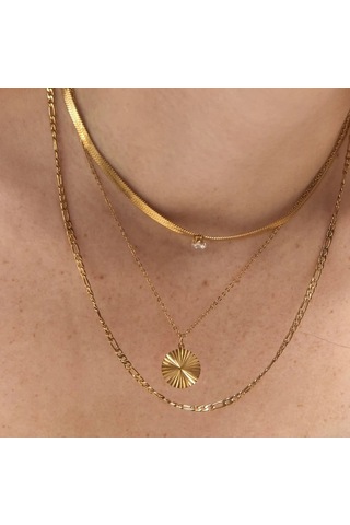 Şık Titanyum Çelik Güneş Işığı Disk Kolye 18 Ayar Altın Kaplama Paslanmaz Çelik Madeni Para Kolye Erkek Ve Kadın Takıları Diğer