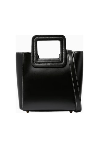 Staud Mini Shirley Tote Bag Kadın Deri Çanta, Şık Ve Çok Yönlü Omuz Çantası Siyah