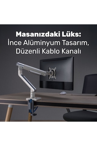 Npo Std49012uw Elysium 17"-32" Ultra Slim Alüminyum 2xusb Amortisörlü Vesa Tekli Monitör Tutucu