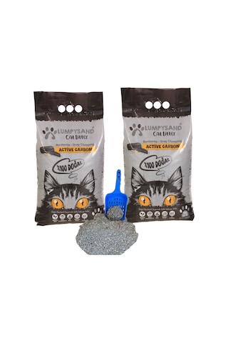 Lumpysand Aktif Karbonlu Ince Taneli Kedi Kumu 2 x 10 L Lumpysand Aktif Karbonlu Ince Taneli Kedi Kumu 2 x 10 L