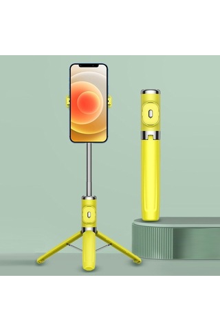 Cbtx Entegre Takviye Omurgası Canlı Masaüstü Bluetooth Mobil Selfie Stick Limon Sarı