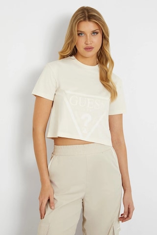 Guess Adele Aktif Boxy Fit Kadın T-shirt V2yı06k8hm0 Ekru