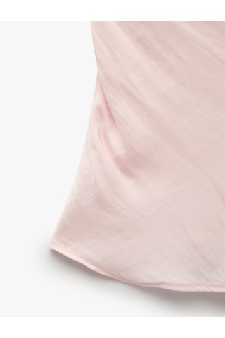 Koton Degaje Halter Yaka Saten Bluz Pembe 6sak30104pw Gül