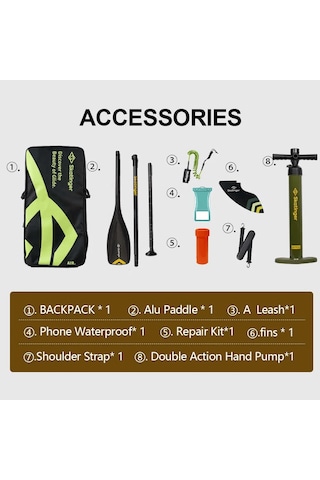 Şişme Sörf Tahtası Standup Paddle Board 335x84x15 Cm Full Set Çan