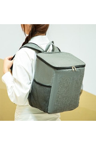 Yalıtımlı Piknik Sırt Çantası 25l Büyük Öğle Yemeği Çantası Su Geçirmez Oxford Çift Fermuarlı Seyahat Bira Soğutucusu Kamp Seyahat Yürüyüş Balıkçılık İçin Astarlı Siyah