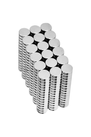 50 Adet 6x2 Mm Yuvarlak Güçlü Neodyum Mıknatıs Çap 6 Mm Kalınlık 2 Mm