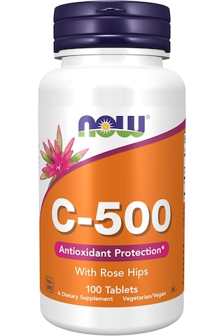 Now Foods Vitamin C-500 With Rose Hips Antioxidant Protection 100 Tablet