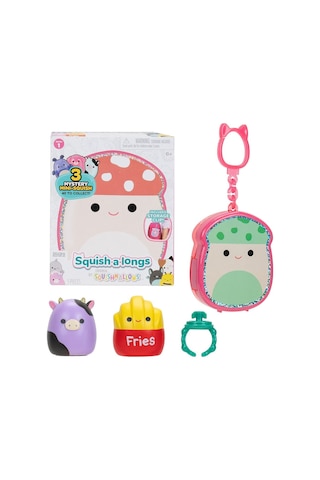 Squishmallows Squish-a-longs 3 Figür + Yüzük Çantalı Sürpriz Paket Seri 1