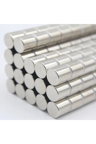 100 Adet 4x4 Mm Yuvarlak Neodyum Mıknatıs N35 Güçlü Magnet Nikel Kaplama