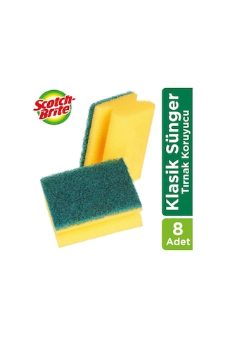 Scotch Brite Yeşil Tırnak Koruyuculu Sünger 8'li