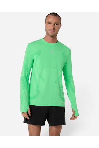Asics Road Seamless Ls Top Erkek Yeşil Uzun Kollu Tshirt 2011d356-301