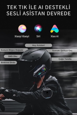 Motosiklet Kask Kulaklık Bluetooth 5.3 Destekli İntercom 2 Yıl Garantili Süresi Kategorisi