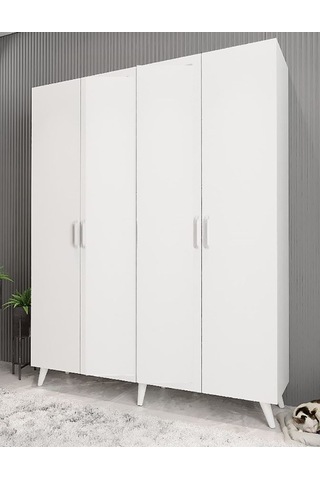 Duke 4 Kapaklı Ayakkabılık Beyaz 180 Cm M2