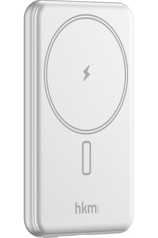Mag Lite Wireless 5.000 Mah 20W Magsafe Uyumlu Manyetik Kablosuz Powerbank Ultra Ince Gümüş Renk