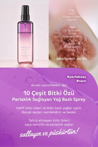 Lador Keratin İçeren Nemlendirici ve Isı Koruyucu Onarıcı Saç Spreyi LADOR Keratin Oil Mist Fig