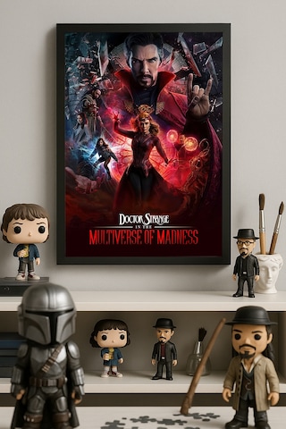 Doctor Strange Siyah Ahşap Çerçeveli Poster, Dekoratif Dizi Duvar Tablosu