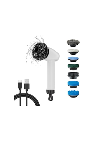 Yaozixa Yeni Elektrikli Temizleme Fırçası Çok İşlevli El Tipi Çelik Yün Elektrikli Bulaşık Yıkama Fırçası Ocak Zemin Temizleme