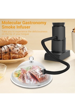 Ebitda Portatif Duman Enjeksiyonu Mutfak Smoker Kiti İçecekler Gıdalar Kokteyl Smokerı Kamp Bbq Piknik İçin Siyah Siyah