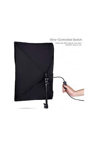Rabsev Softbox 50x70 CM Tek Duylu Sürekli Işık Youtube Video Ve Fotoğraf Çekimi
