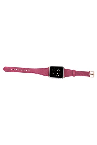 Bouletta Apple Uyumlu  Watch Deri Kordon 38-40-41 MM Slim Pembe