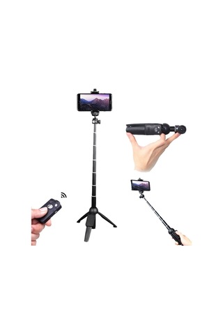 Cbtx Yunteng 9928n Cep Telefonu Bluetooth Uzaktan Kumandalı Selfie Rod Tripod 23-120cm Siyah