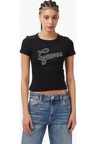 Guess Kadın T-shırt W6rı22ka0h1-jblk Siyah