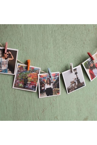 Puti Büyük Renkli Ahşap Mandal 12 Li