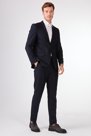 Dufy Koyu Lacivert Ekoseli Regular Fit Takım Elbise Lacivert