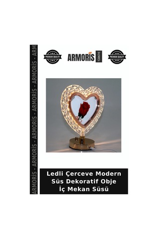 Ledli Çerceve Modern Süs Dekoratif Obje İç Mekan Süsü