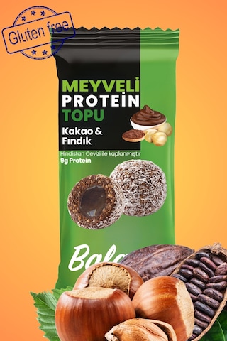 Meyveli Kakaolu & Fındıklı Protein Topları 55gr X3 Adet