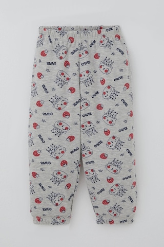 Breeze Kız Bebek Pijama Takımı Sevimli Kraliçe Desenli Çilekli 9 Ay-3 Yaş, Açık Gri Melanj Açık Gri Melanj