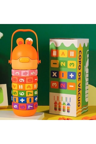 Elmpaly 316 Paslanmaz Çelik Yalıtımlı Su Şişesi, Okul Dijital Pembe 430ml Pembe Çok Renkli