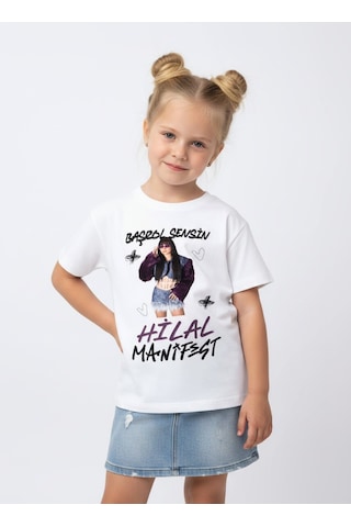 Sea Bubbles Manifest Hilal Kız Çocuk Tişört St10429 Beyaz