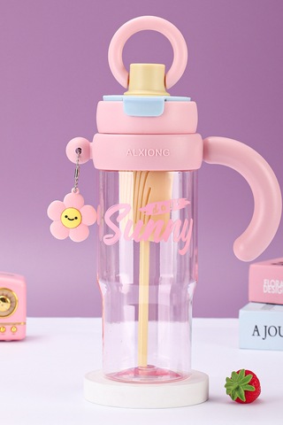 Valletta Portosino Bpa İçermez Kolay Taşınabilir  Bölmeli Su Matarası 1200ml 1.2l Pembe Pembe