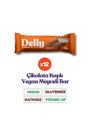 Delly Çikolata Kaplı Bademli Portakallı Meyveli Bar 12 x 35 G