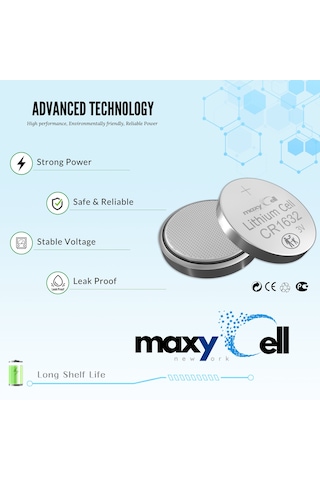 Maxycell 6 Adet CR1632 Dl1632 3v Lityum Düğme Pilleri