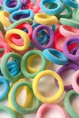 Neon Canlı Renklerde Mini Lastik Toka 100lü Çoklu Sağlam Lastik Toka Çok Renkli