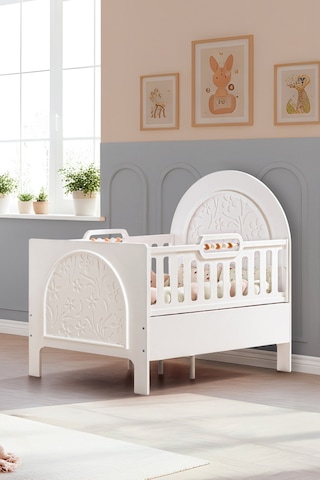 Mdf Beşik, Garden Büyüyen Beşik 90x130 - 1 Adet 90x130 Comfort Yatak Beyaz
