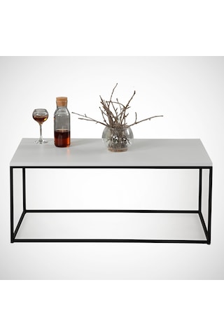 Cosco Beyaz Orta Sehpa Metal & Beyaz Orta Masa / Metal Ayaklı