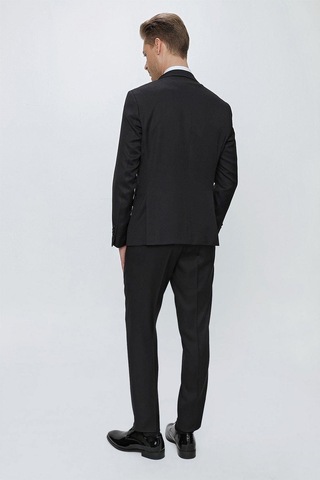 Efor Black 062 Slim Fit Çıkarılabilir Saten Yaka Siyah Damatlık Smokin Takım Siyah