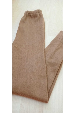 Darimo Kadın-Erkek Hakiki Deve Yünlü Kalın Kışlık Alt Pijama Kahverengi