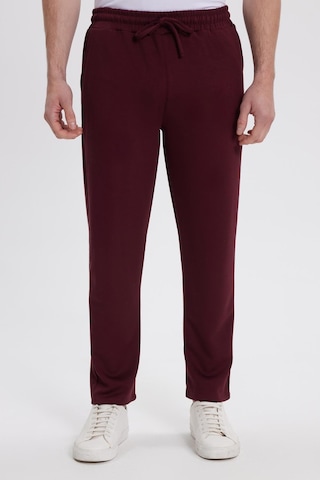 Tudors Erkek Slim Fit Dar Kesim Beli Bağcıklı 3 Cepli Geniş Paça Bordo Eşofman Altı-41908 Bordo