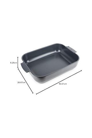 Appolia Dikdörtgen Saplı Fırın Kabı, Seramik, Arduvaz/gri, 8,3 X 40,5 X 27,2 Cm, Kapasite: Yakl. 4 L, 60022 Çok Renkli