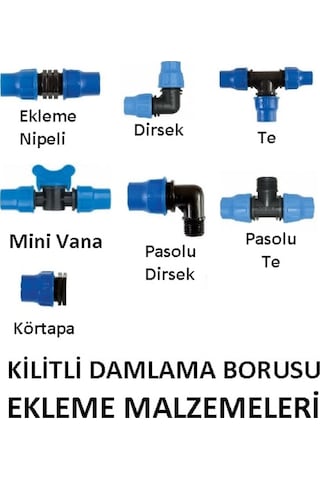 Kilitli Damla Sulama Borusu Ekleme Parçaları Ve Tüm Aparatları